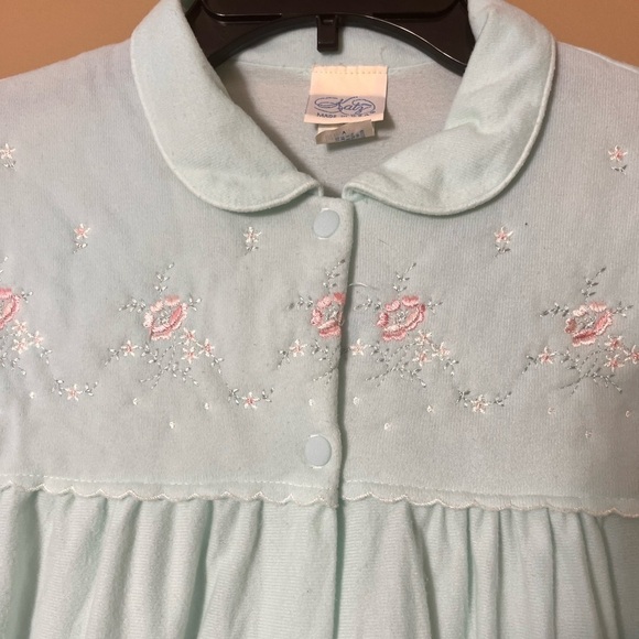Katz 70’s Vintage Modest Embroidered Flannel Long Nightgown Medium Feminine - Picture 4 of 11